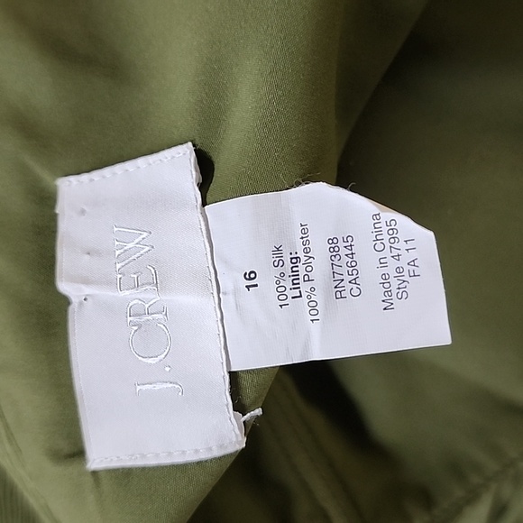 Jcrew size 16 green silk chiffon one shoulder dress - Picture 2 of 3